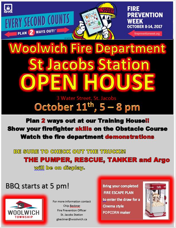 Invitation from the St. Jacobs Fire Department to participate in Fire